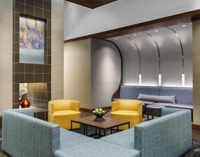 Lobby and coworking lounge at Hyatt PLACE Fort Lauderdale Airport - South & Cruise Port.