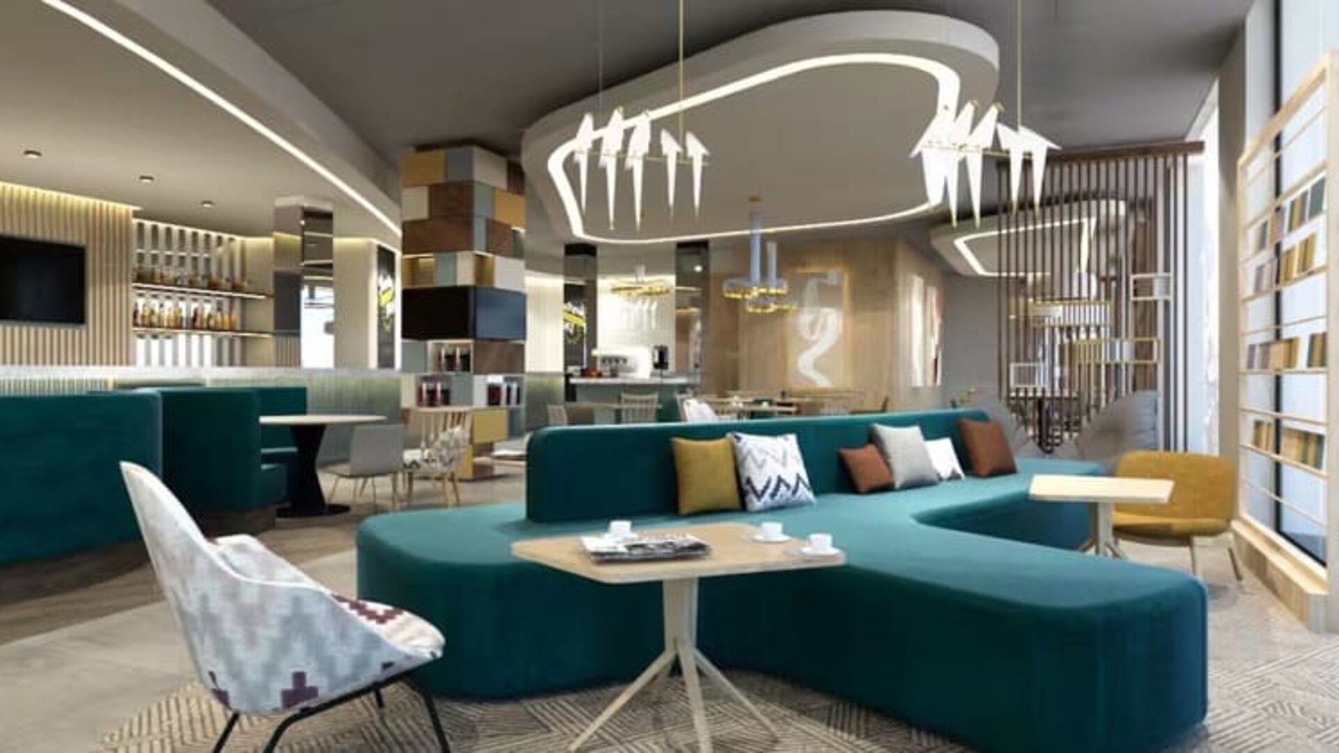 Lobby and coworking space at Hampton By Hilton Szczecin East.