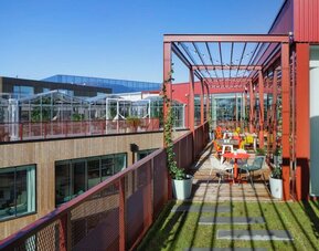 Rooftop terrace perfect for coworking at Zoku Copenhagen.