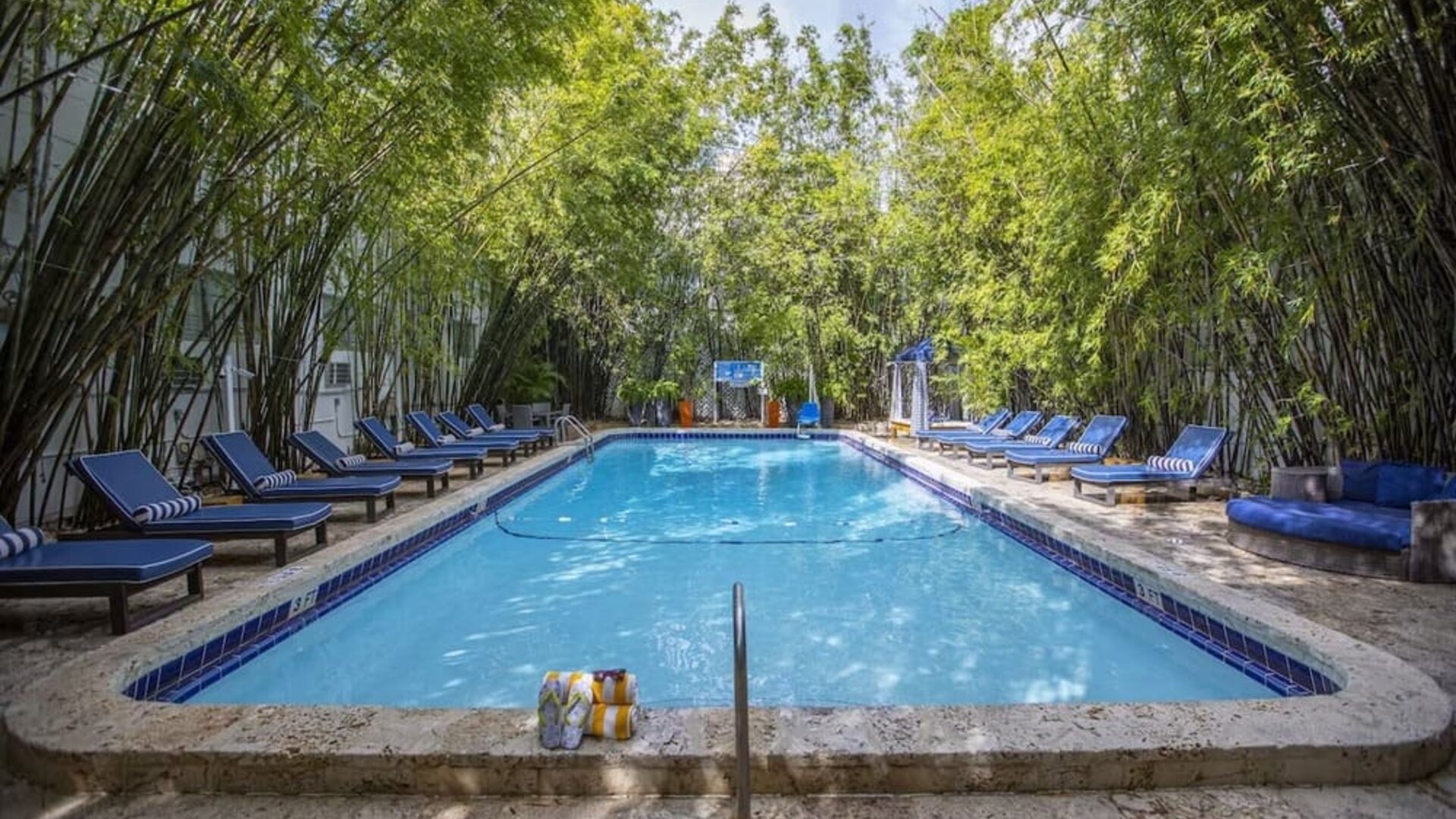 Relaxing outdoor pool with sun loungers at Catalina Hotel & Beach Club.