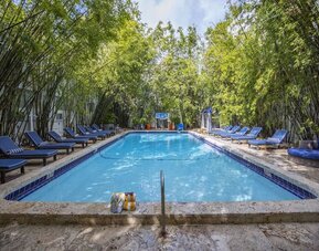 Relaxing outdoor pool with sun loungers at Catalina Hotel & Beach Club.