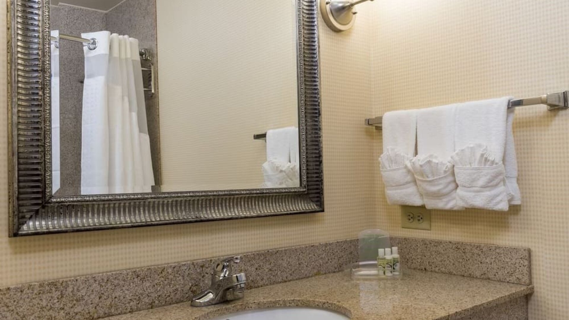 Private guest bathroom with shower at Holiday Inn Aurora North- Naperville.