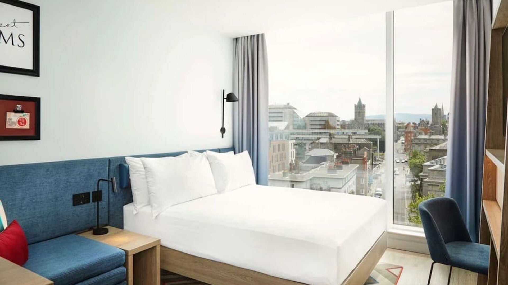 Spacious king room with natural light at Hampton By Hilton Dublin City Centre.