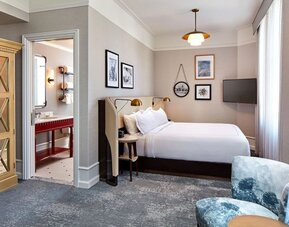 Spacious king room with TV and bathroom at The Citizen Hotel, Autograph Collection.