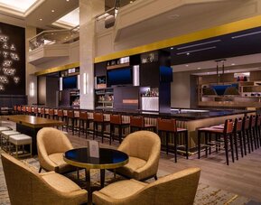 Hotel bar and lounge area at Hilton Minneapolis.