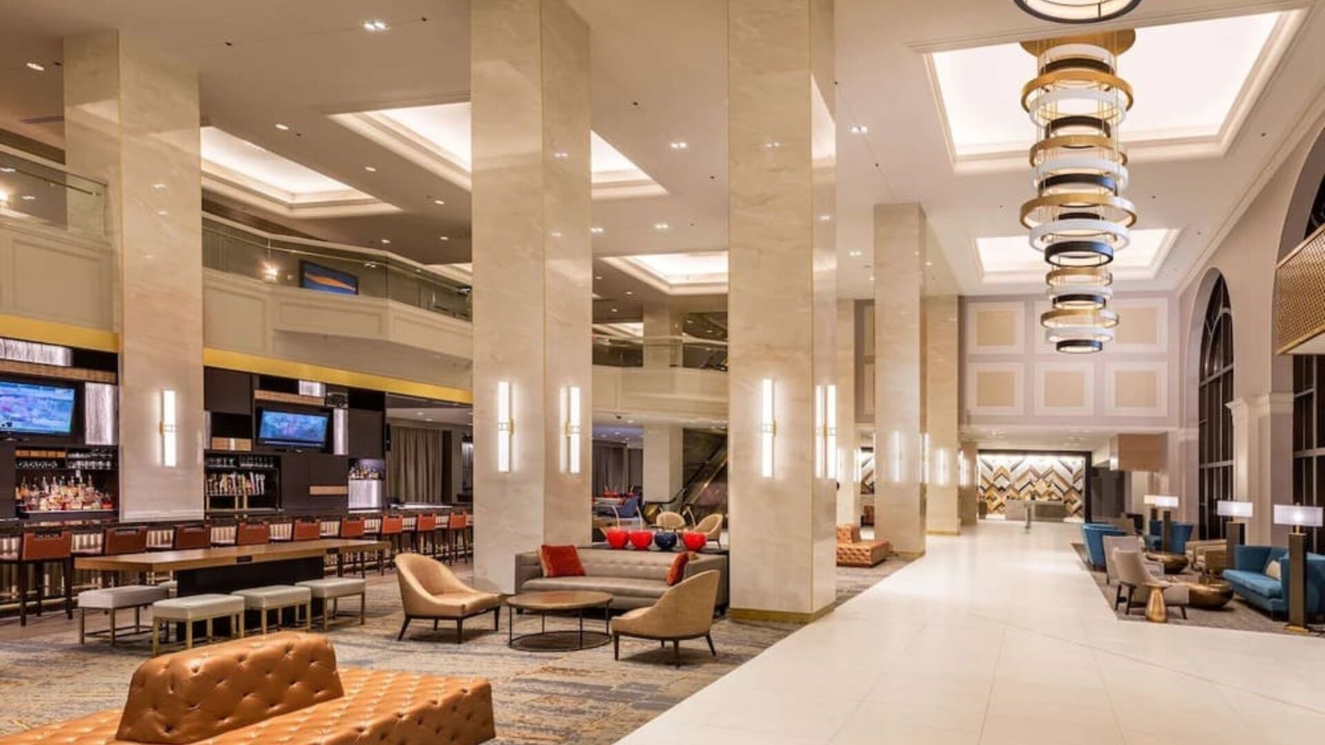 Lobby lounge at Hilton Minneapolis.
