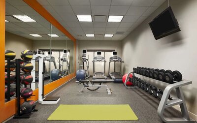 Fully equipped fitness center at Hilton Garden Inn Houston NW/Willowbrook.