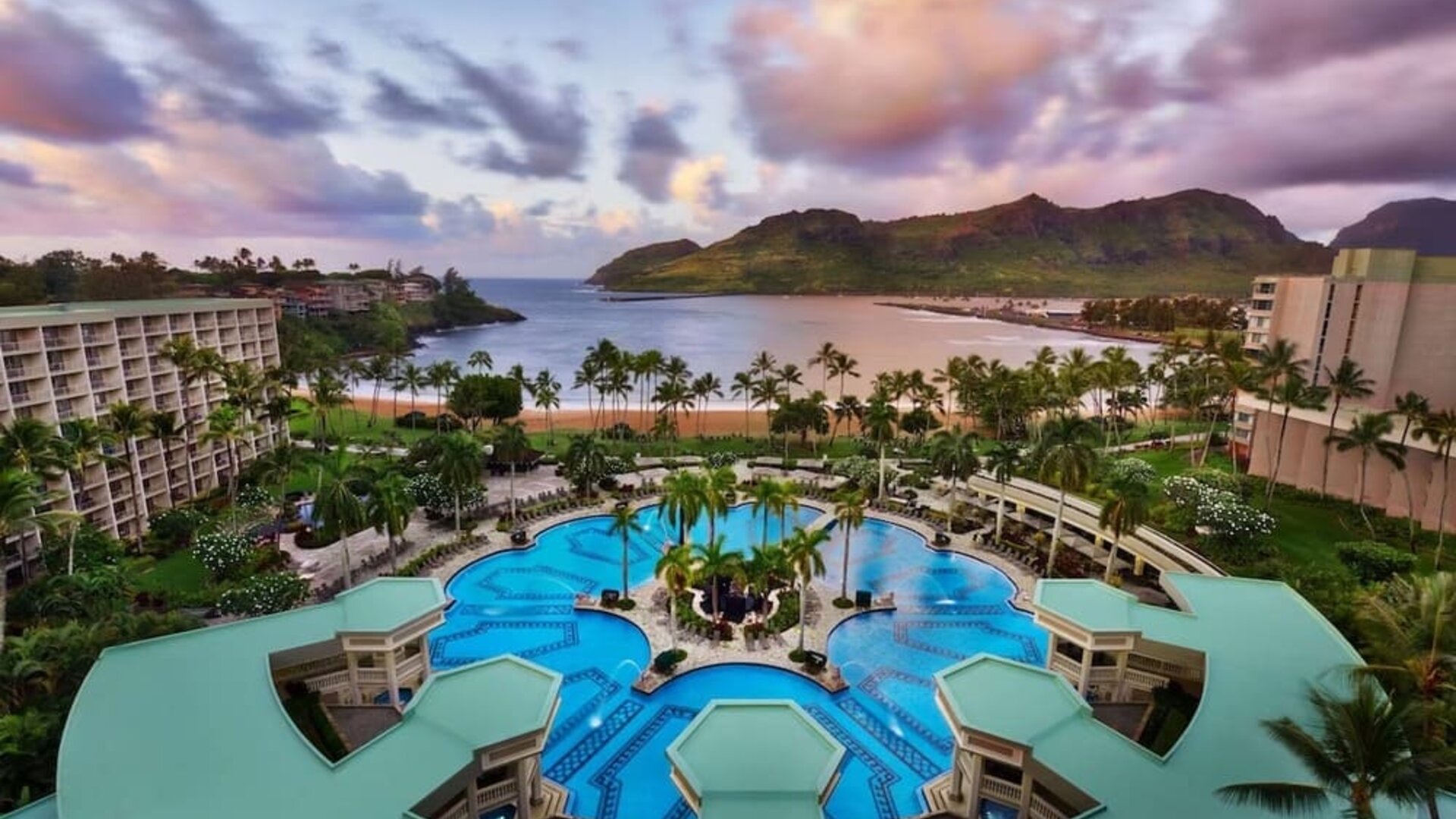 Relaxing outdoor pool area at Royal Sonesta Kaua'i Resort Lihue.
