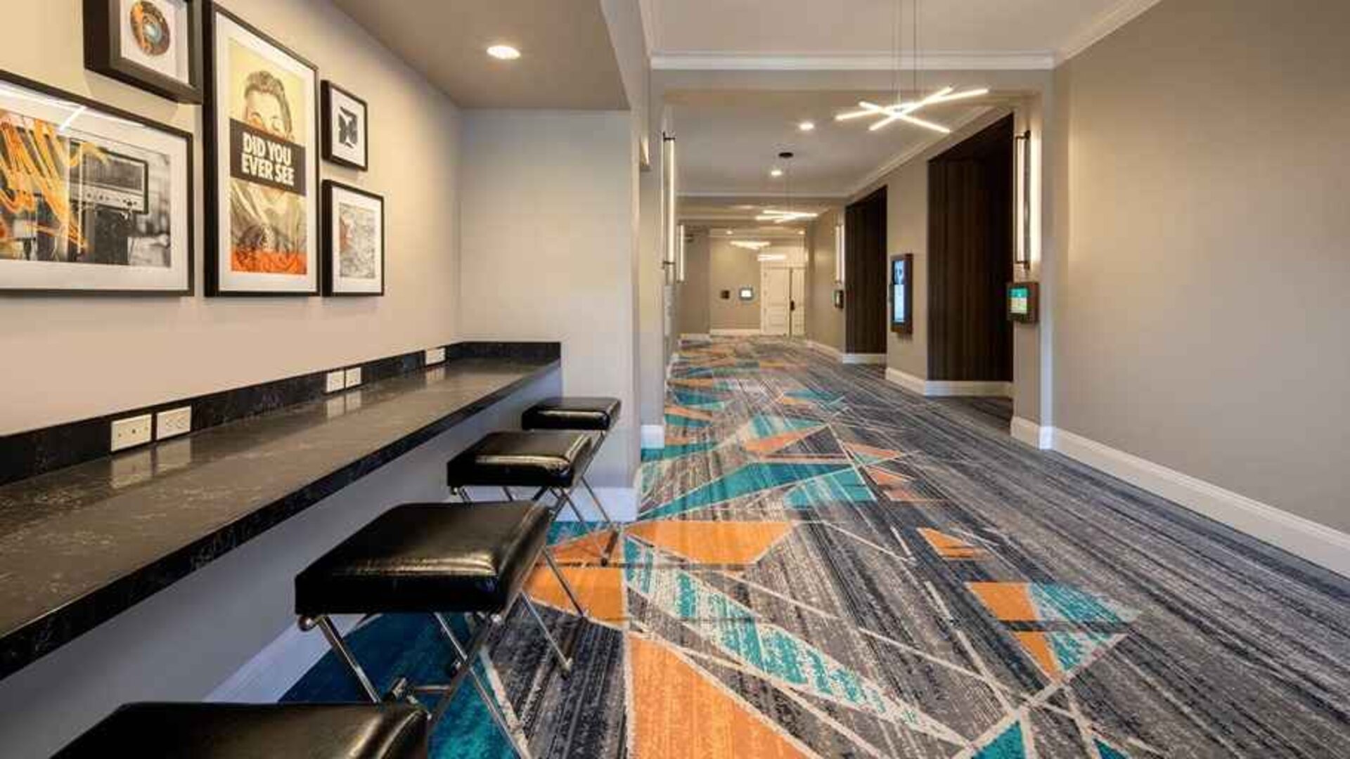 Coworking space ideal for digital nomads at Embassy Suites By Hilton San Rafael Marin County.
