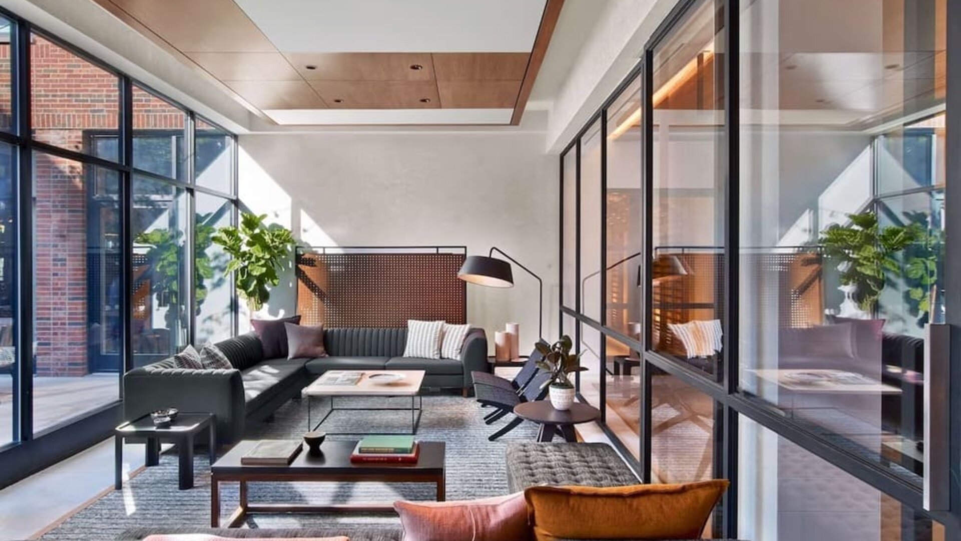 Lounge and coworking space at Arlo SoHo.