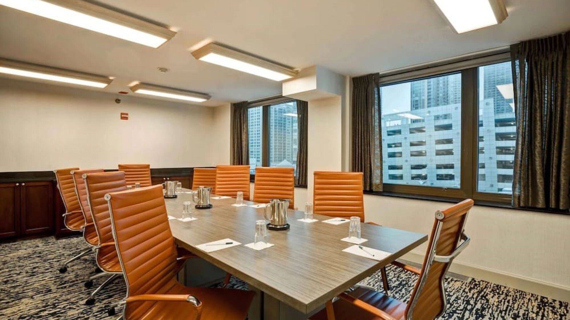 Professional meeting room at Homewood Suites By Hilton Chicago-Downtown.