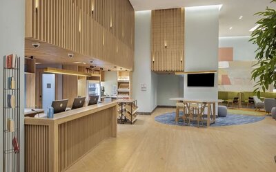 Coworking space at Hilton Garden Inn Tbilisi Riverview.