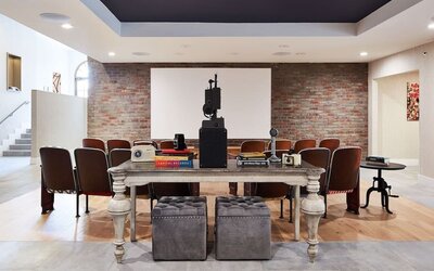 Meeting space and lounge at Hotel Dena, Pasadena Los Angeles.