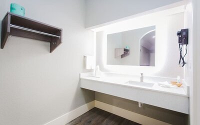 Guest bathroom at Palace Inn I-10 West & Beltway 8.