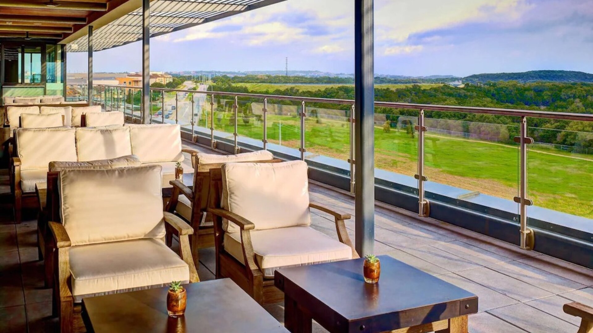 Stunning outdoor seating area at Sonesta Bee Cave Austin.