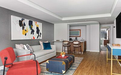 Spacious day use room with lounge at Royal Sonesta Chicago Downtown. 