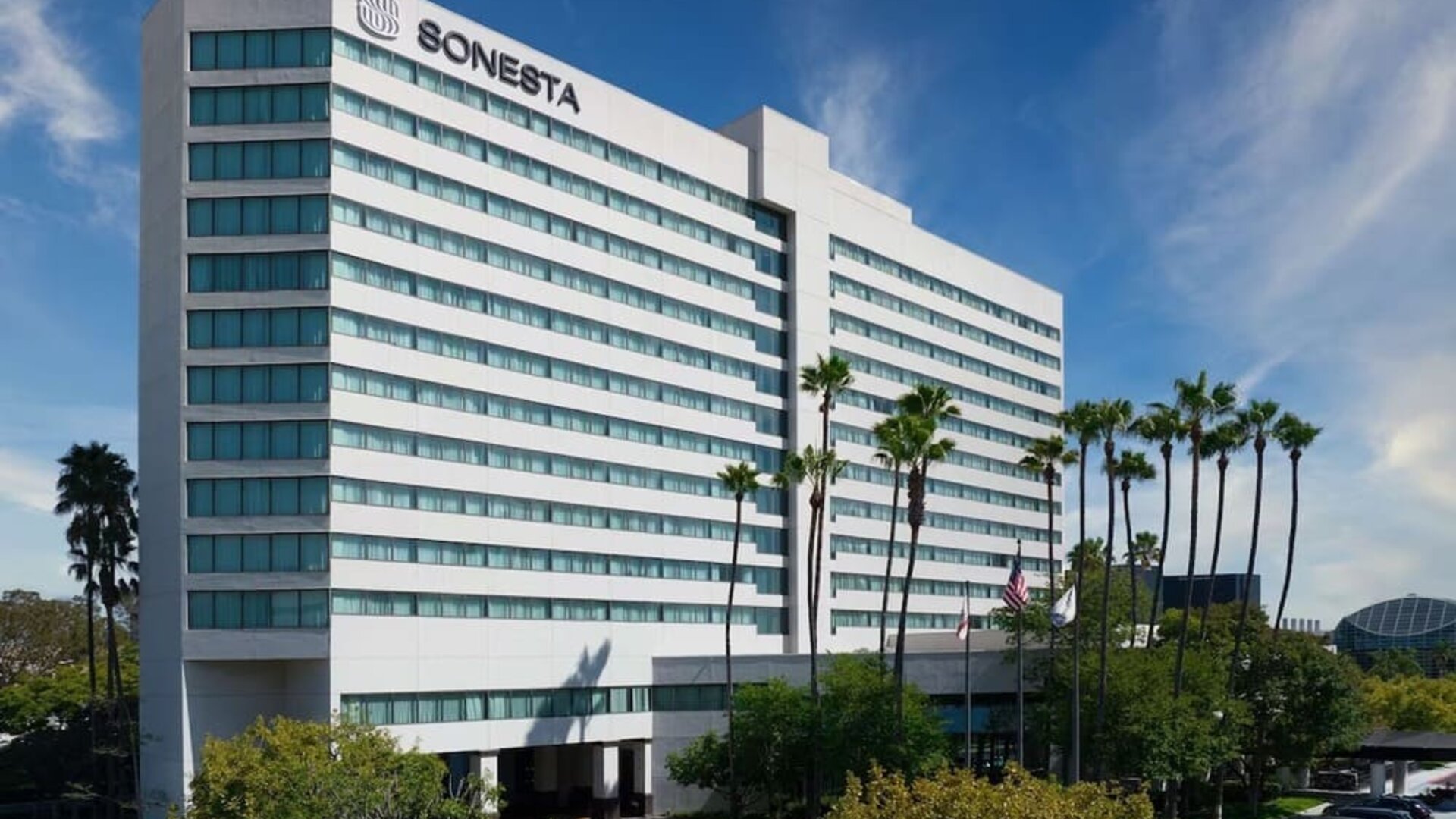 Hotel exterior at Sonesta Irvine.