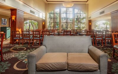 Lobby and lounge at Sonesta ES Suites Anaheim Resort Area.