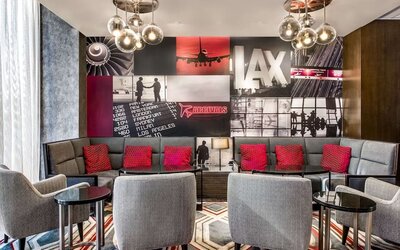 Lounge and bar area at Sonesta Los Angeles Airport LAX.