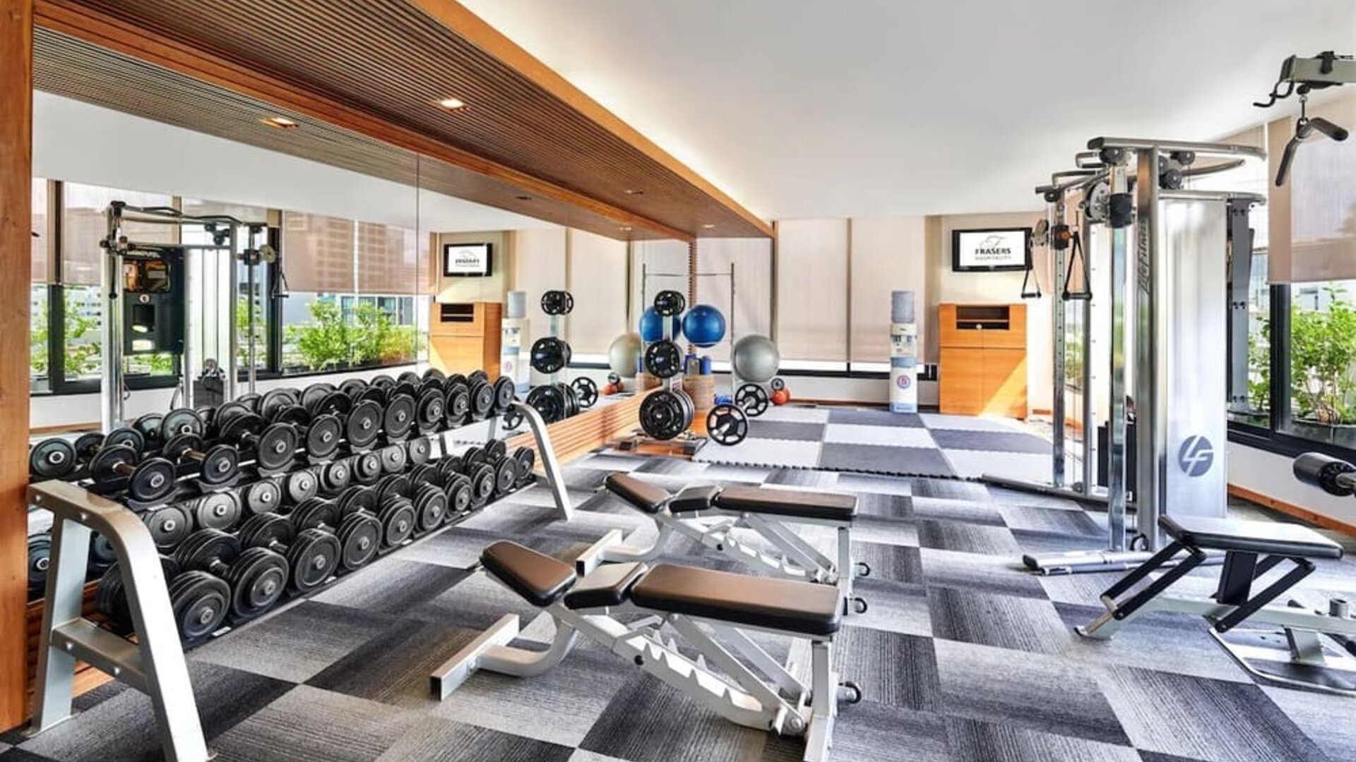 Fitness center at Fraser Suites Sukhumvit, Bangkok.