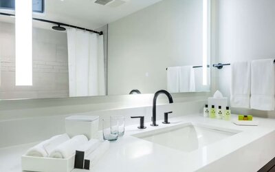 Guest bathroom at Royal Sonesta San Juan.