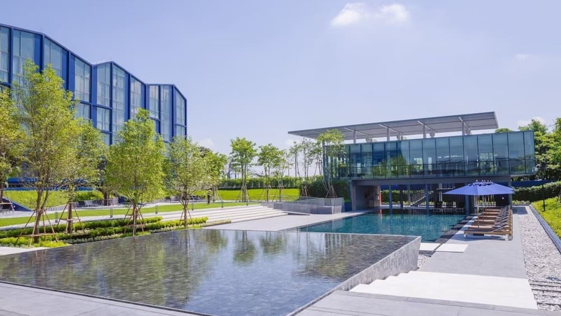 Outdoor pool area at Modena By Fraser Buriram.