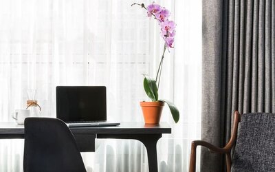 Business desk at The Tillary Hotel.