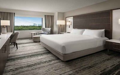 King suite with TV at Signia By Hilton Orlando Bonnet Creek.