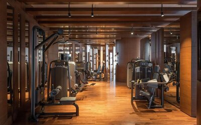 Gym equipment at Hilton Dubai Al Habtoor City.