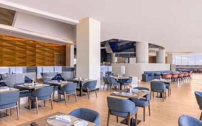 Meeting and dining area at Hilton Dubai Al Habtoor City.