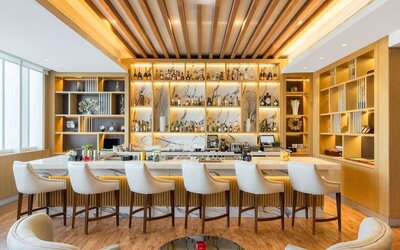 Cozy hotel bar at V Hotel Dubai.