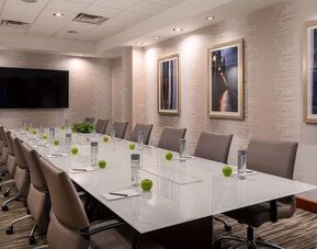 Meeting room at Embassy Suites By Hilton Portland Airport.