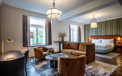 Spacious king suite at DoubleTree By Hilton Brussels City.