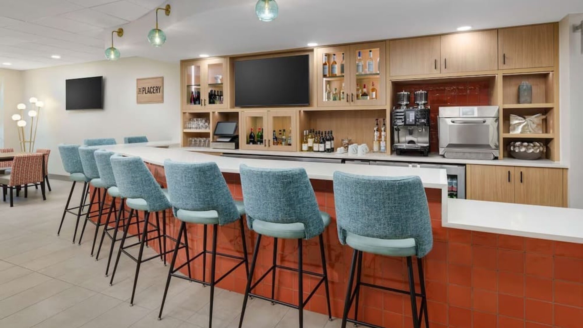 Hotel bar at Hyatt Place Orlando I-Drive.