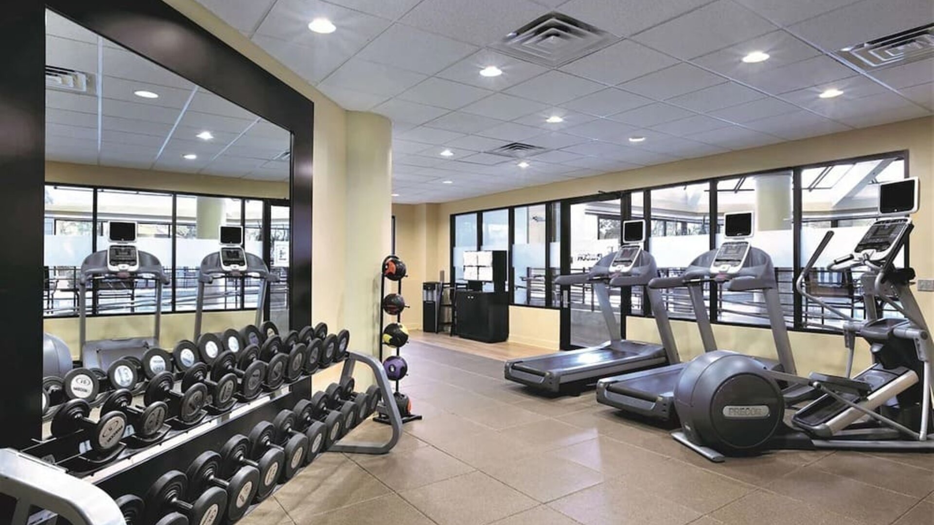 Fitness center at Embassy Suites By Hilton Denver Tech Center.