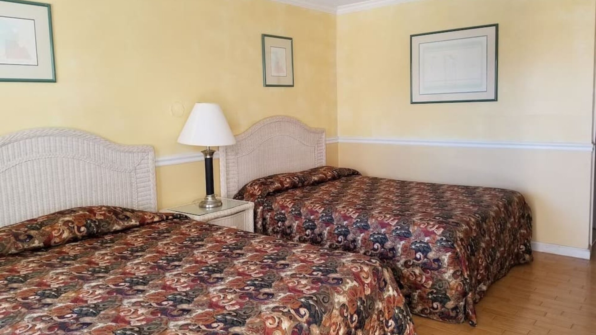 Two king beds at Bay Breeze Motel.