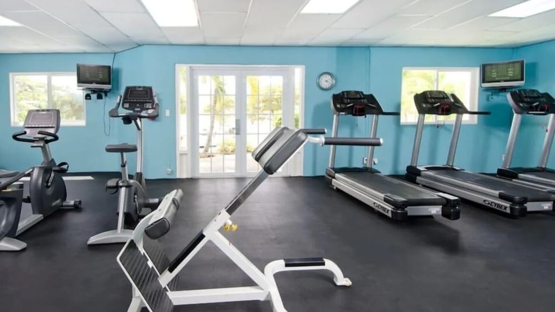 Fitness center at Oyster Bay Beach Resort.