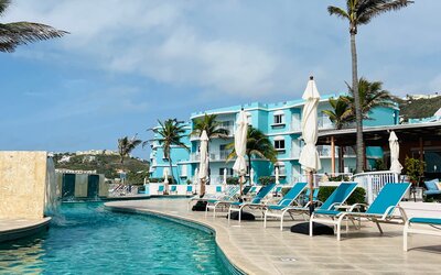 Sparkling water of the Infinity Pool at Oyster Bay Resort in St. Maarten.