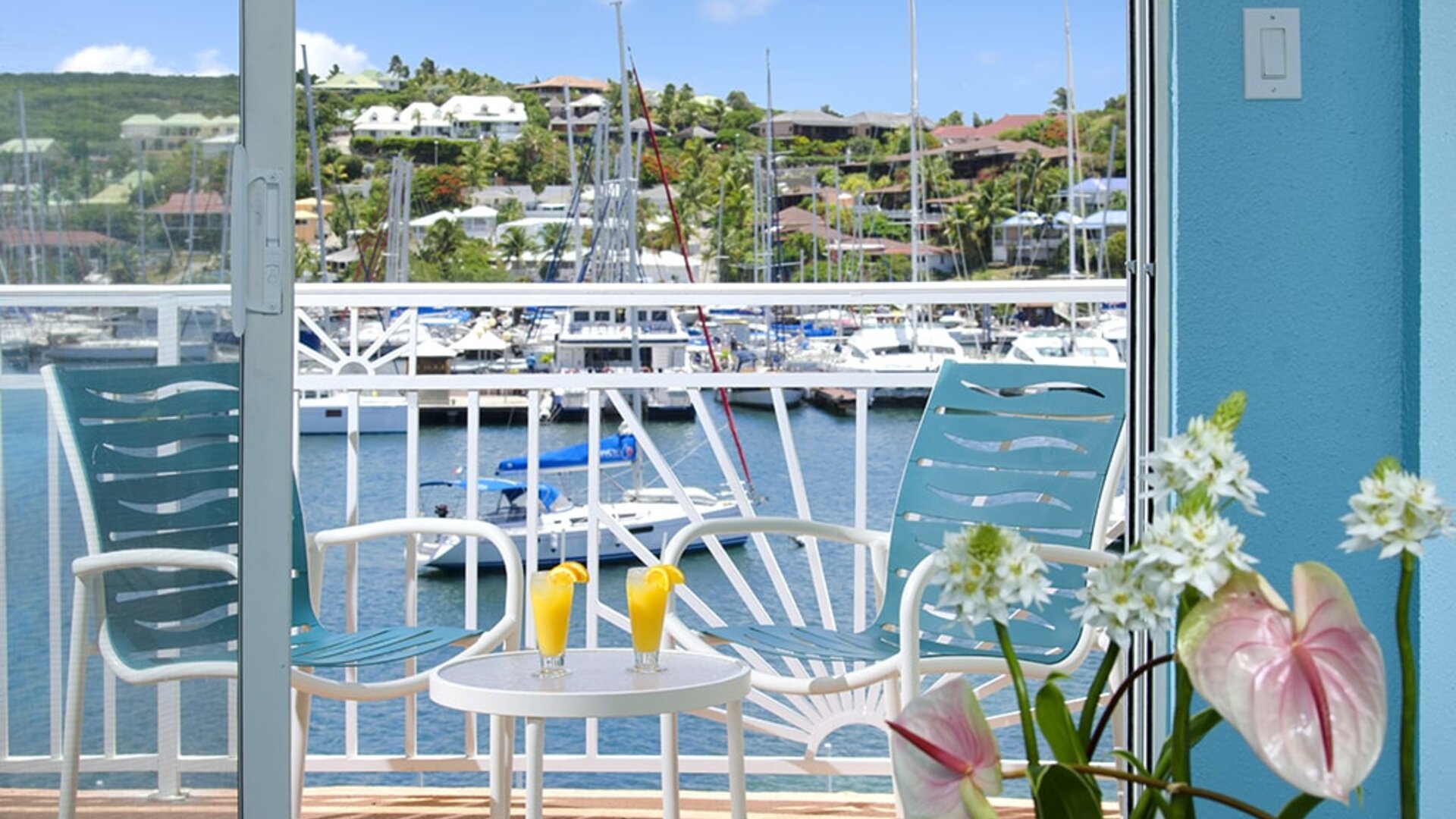 Sunny daytime patio setup arrangement 