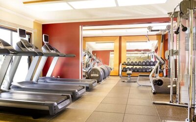 Fitness center at DoubleTree By Hilton Ontario Airport.