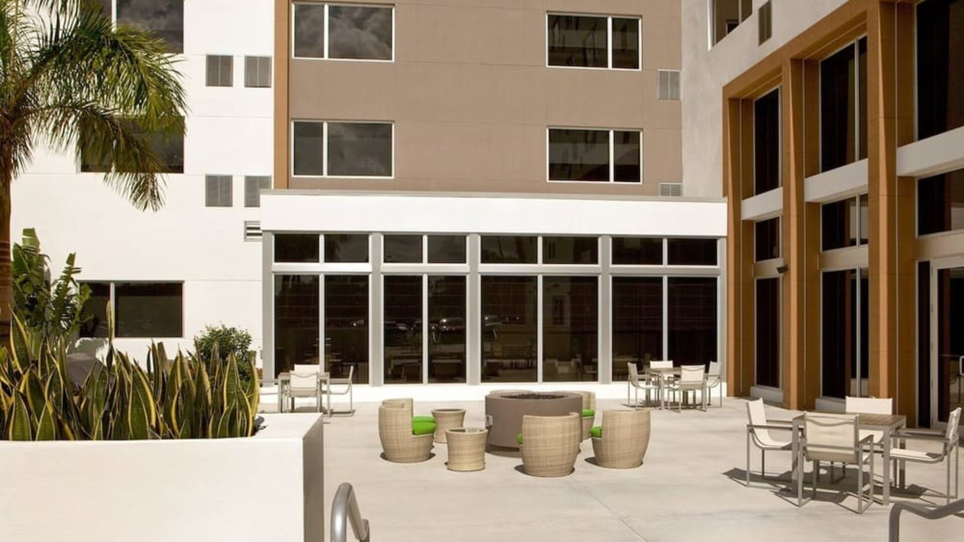 Outdoor terrace at Element Miami Doral.