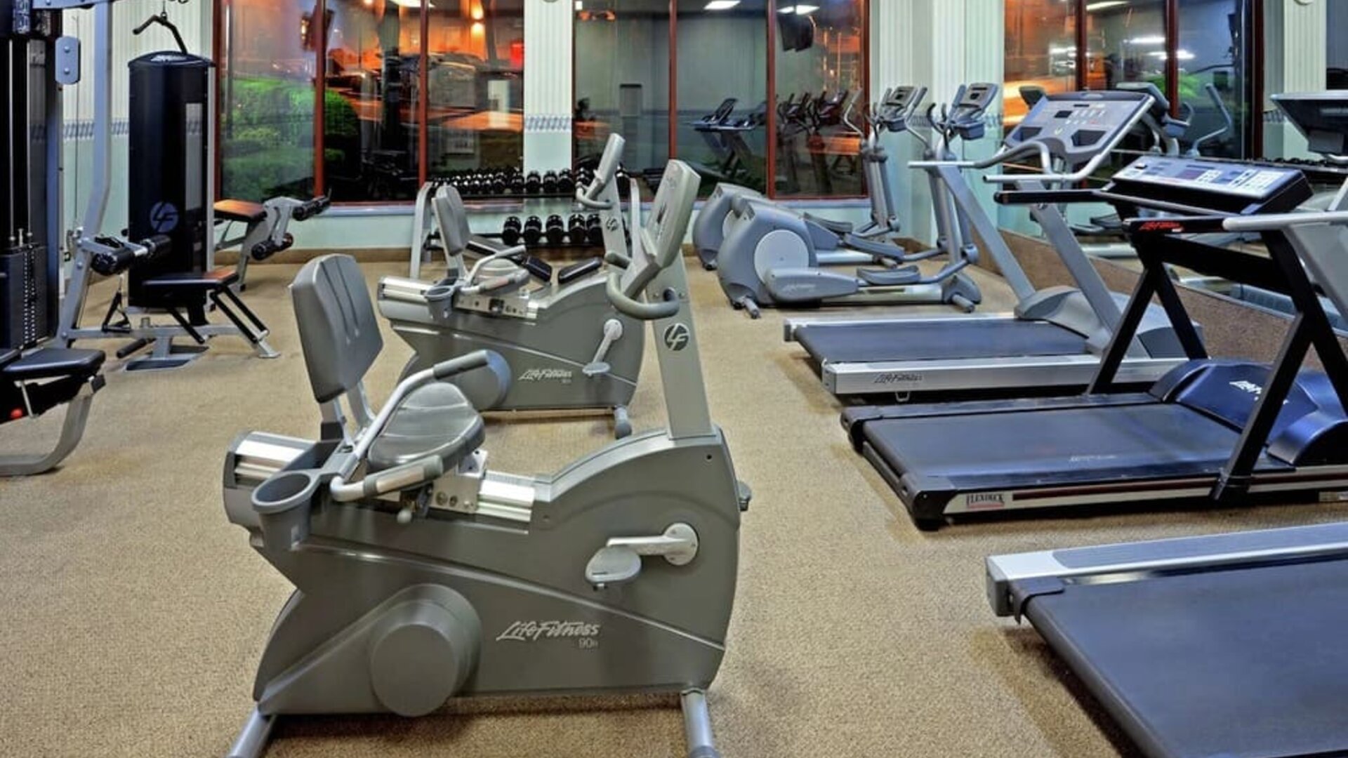 Fitness center at Laguardia Plaza Hotel.