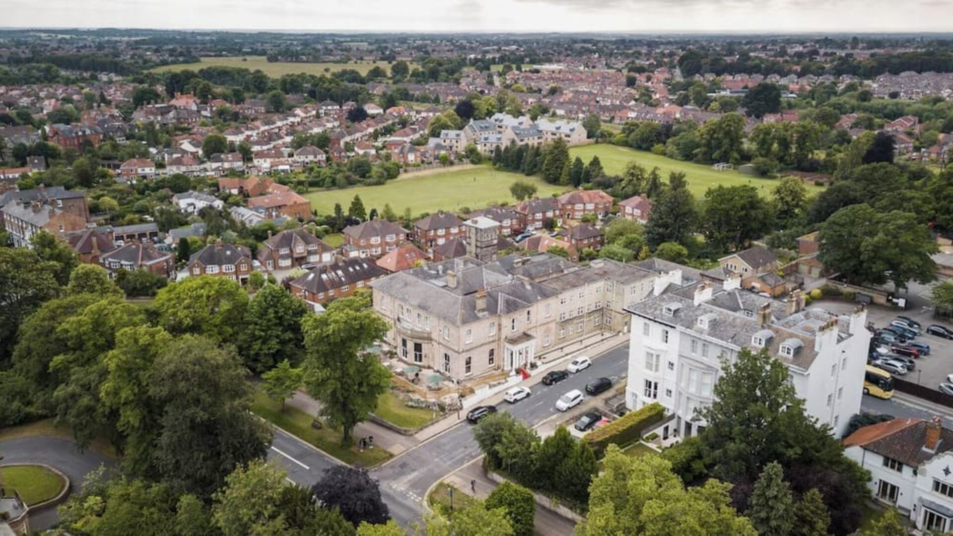 Hotel exterior from bird's eye view at Elmbank York, Tapestry Collection By Hilton.