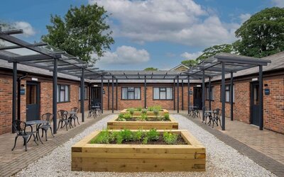 Outdoor terrace at Elmbank York, Tapestry Collection By Hilton.