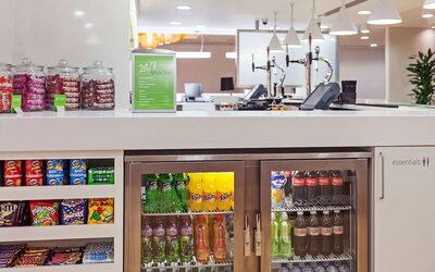 Snack bar at Hampton By Hilton London Gatwick Airport.