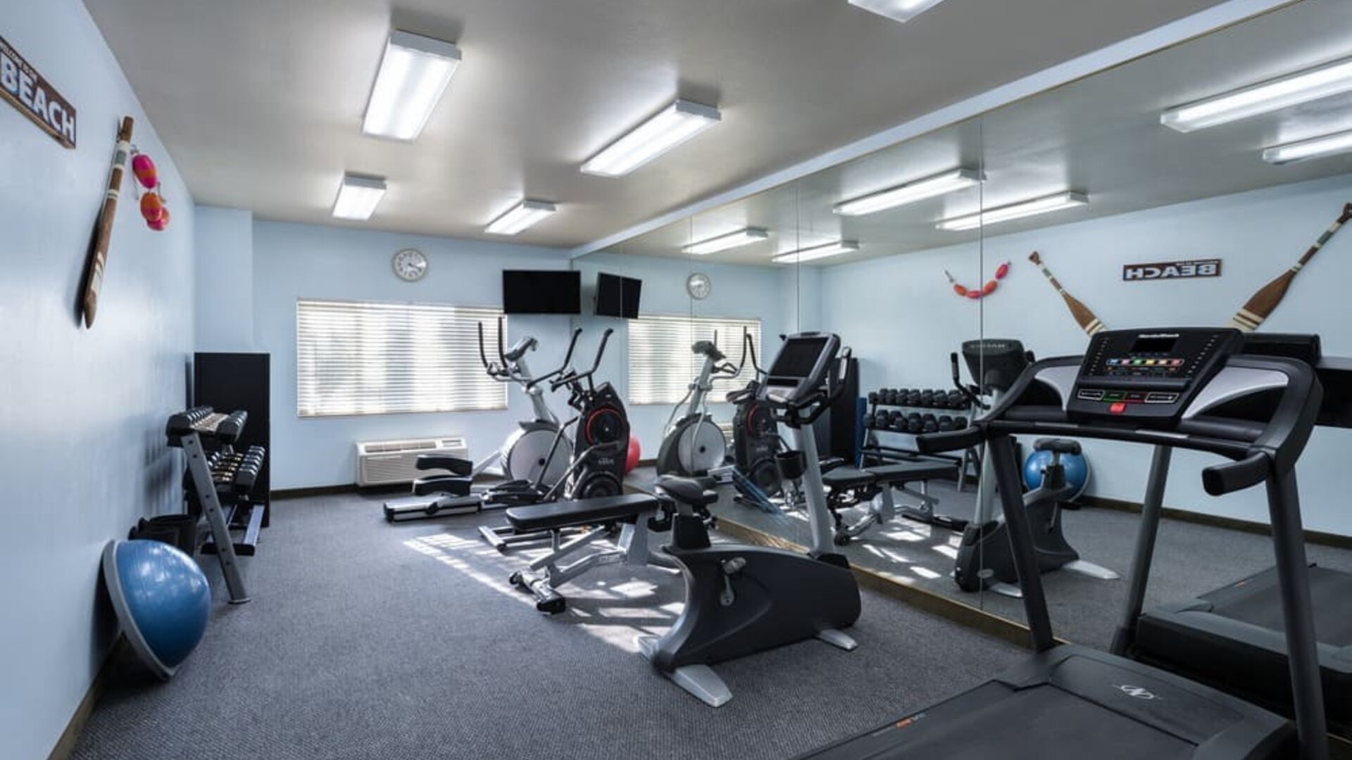 Fitness center at Hotel Marguerite.