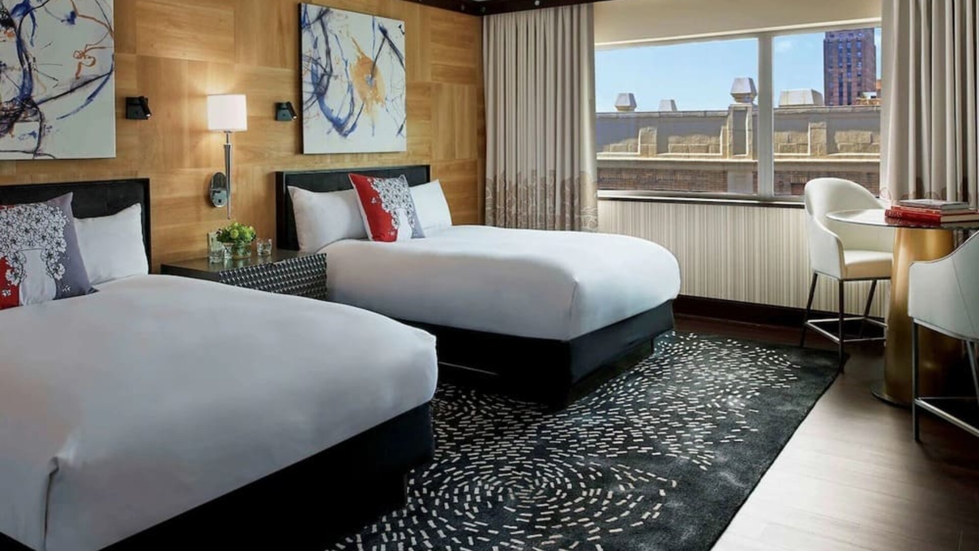 Day room with two queen beds at Sofitel Philadelphia At Rittenhouse Square.