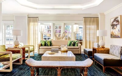 Lobby and lounge at Embassy Suites By Hilton Deerfield Beach Resort & Spa.