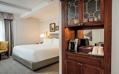 Cozy king room with coffee station at InterContinental New York Barclay.