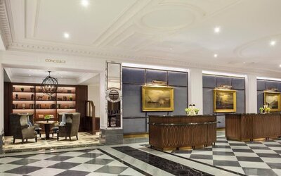 Lobby and coworking lounge at InterContinental New York Barclay.
